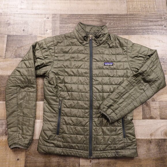 Patagonia Nano Puff Jacket Men’s Small Olive Green Lightweight Outdoor Insulated - Picture 1 of 15